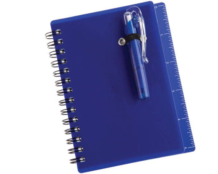 LIBRETA CON REGLA, PLUMA Y BANDERAS ADHERIBLES C248